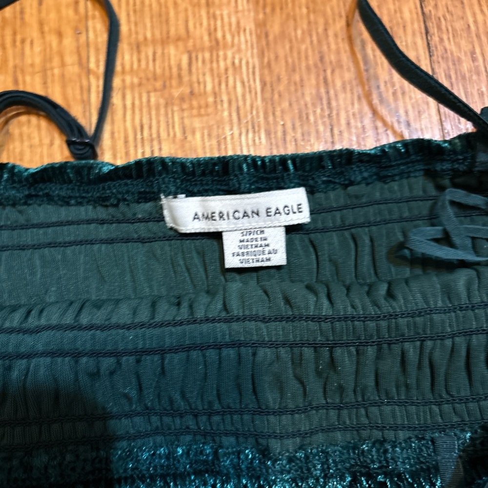 American Eagle Outfitters Dark Green Velvet Cami - Picture 3 of 4